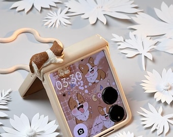 3D Sleeping Kitten Phone Case for Samsung Galaxy Z Flip, Motorola Razr Ultra