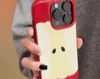 3D Apple Core iPhone Case, Korean Style Protective Cover, Shockproof Design