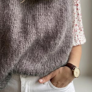 Modèle de tricot sans manches douillet PDF, grosse pièce à superposer en laine mérinos et mohair (téléchargement instantané)