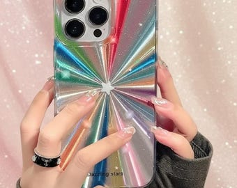 Colorful Rainbow Stars Glitter Phone Case For iPhone