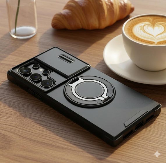 Slide Camera Protection Magnetic Stand Phone Case for Samsung