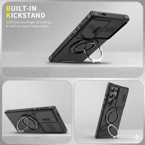Slide Camera Protection Magnetic Stand Phone Case for Samsung image 4