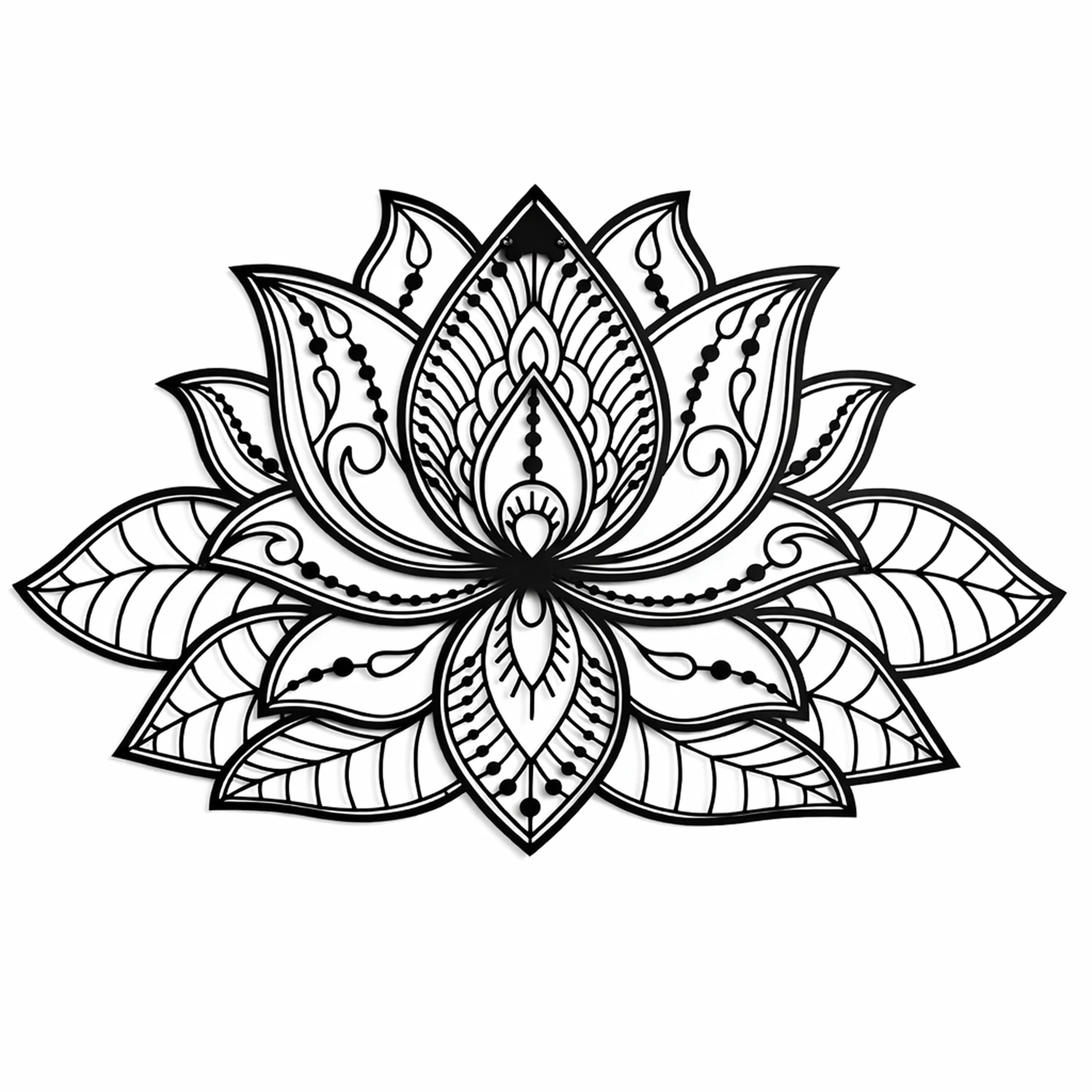 Lotus Flower SVG Laser Cut File – Mandala Wall Art for Glowforge, Xtool ...