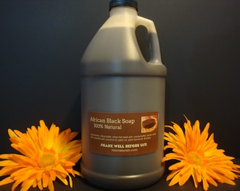 African Black Liquid Soap Unscented 1/2 Gallon Jug (64oz) 100% Natural