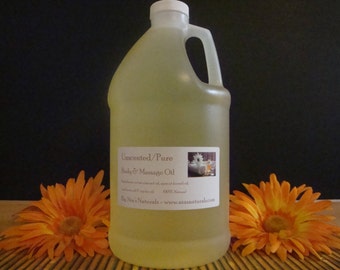 Free Shipping! 100% Pure Unscented Massage Oil - 1oz, 2oz, 4oz, 8oz, 1/2 gallon, 1 Gallon