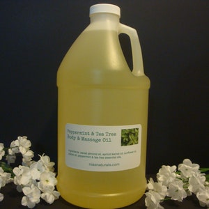 Peppermint & Tea Tree Massage Oil/Hair Oil BLEND (100% Natural) 1/2 Gallon (64oz)