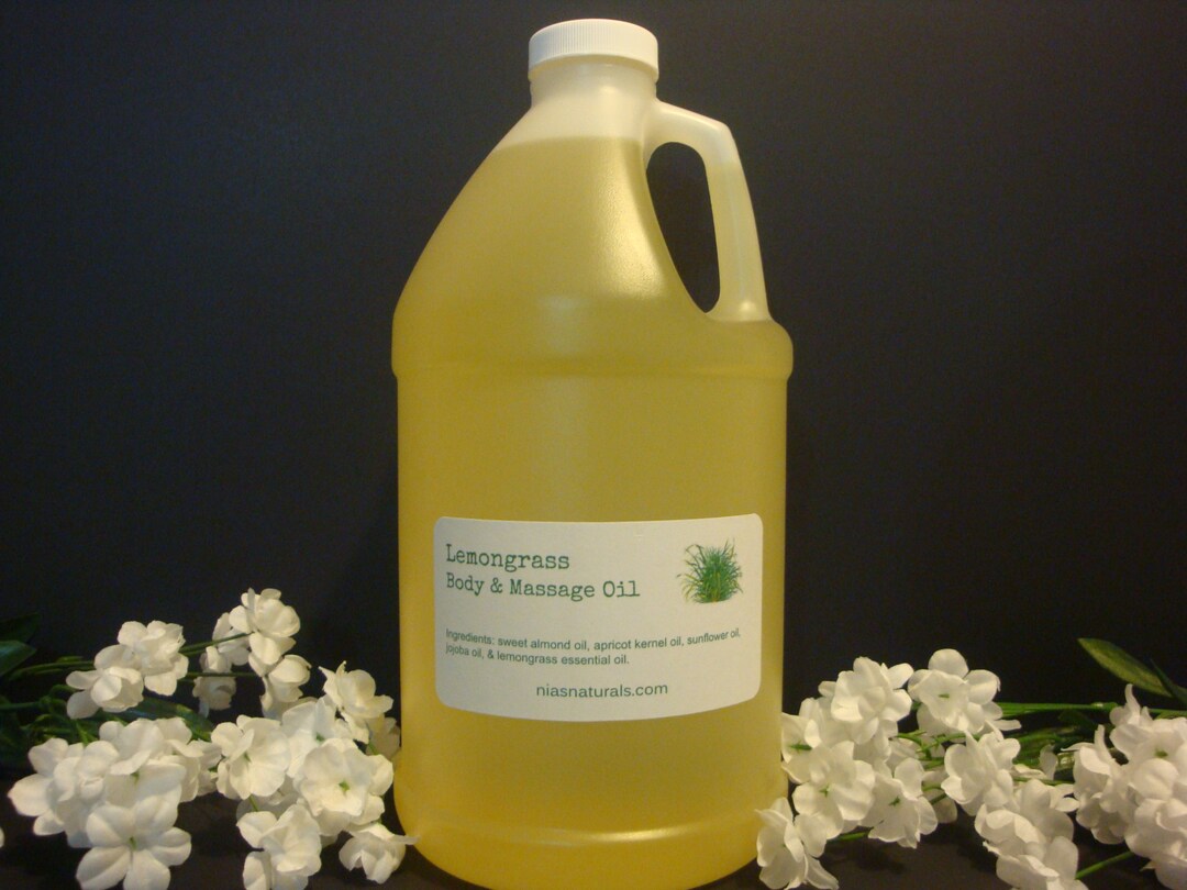 Lemongrass Body & Massage Oil/bath Oil BLEND 1/2 Gallon 64oz 100