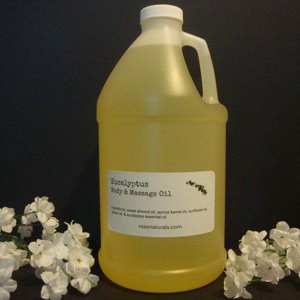 Eucalyptus Body & Massage Oil BLEND- 100% Natural 64oz ( Half Gallon)