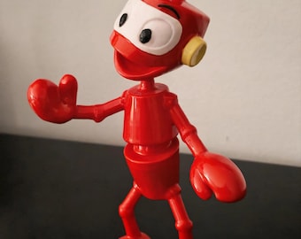 Figurine robot rétro brillante imprimée en 3D multicolore – déco années 80