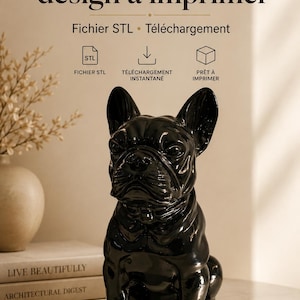 Modèle 3D Bouledogue Français - Fichier STL pour Impression 3D - Sculpture Design Originale - Téléchargement Instantané