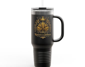 Golden Agave Crest 40oz Travel Mug | Raices de Jalisco Insulated Tumbler