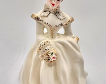 Vintage damebeeldje, elegante porseleinen vrouw, romantisch Cottagecore-decorcadeau