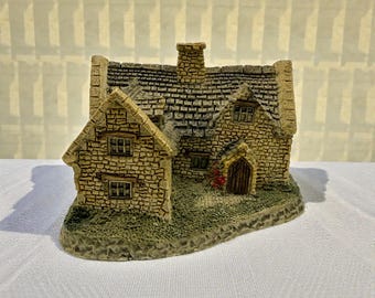 Vintage David Winter Cotswold Cottage-beeldje, Engels Cottagecore-plankdecor