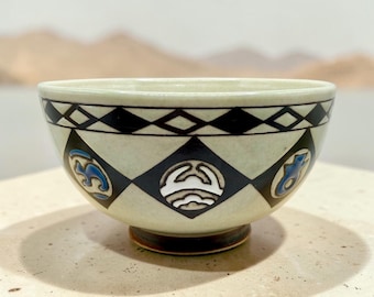 Southwestern aardewerk kom Vintage keramische kom in Pueblo-stijl voor huisdecoratie rustieke woestijn