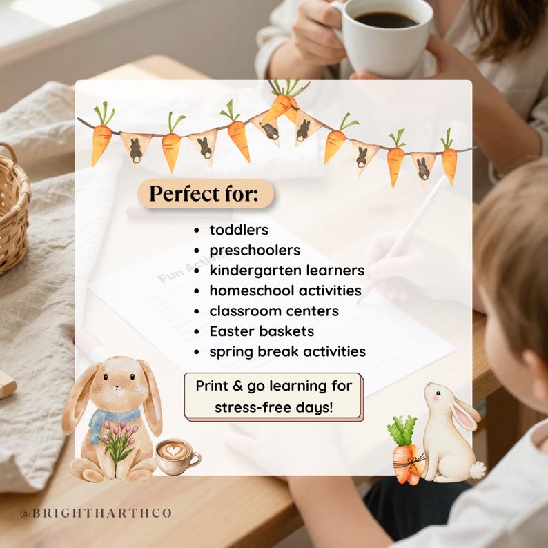 Easter Activity Book for Kids, Easter Printable Activity, Printable Spring Activities, Toddler & Preschool Worksheet, Easter Learning Bundle image 3