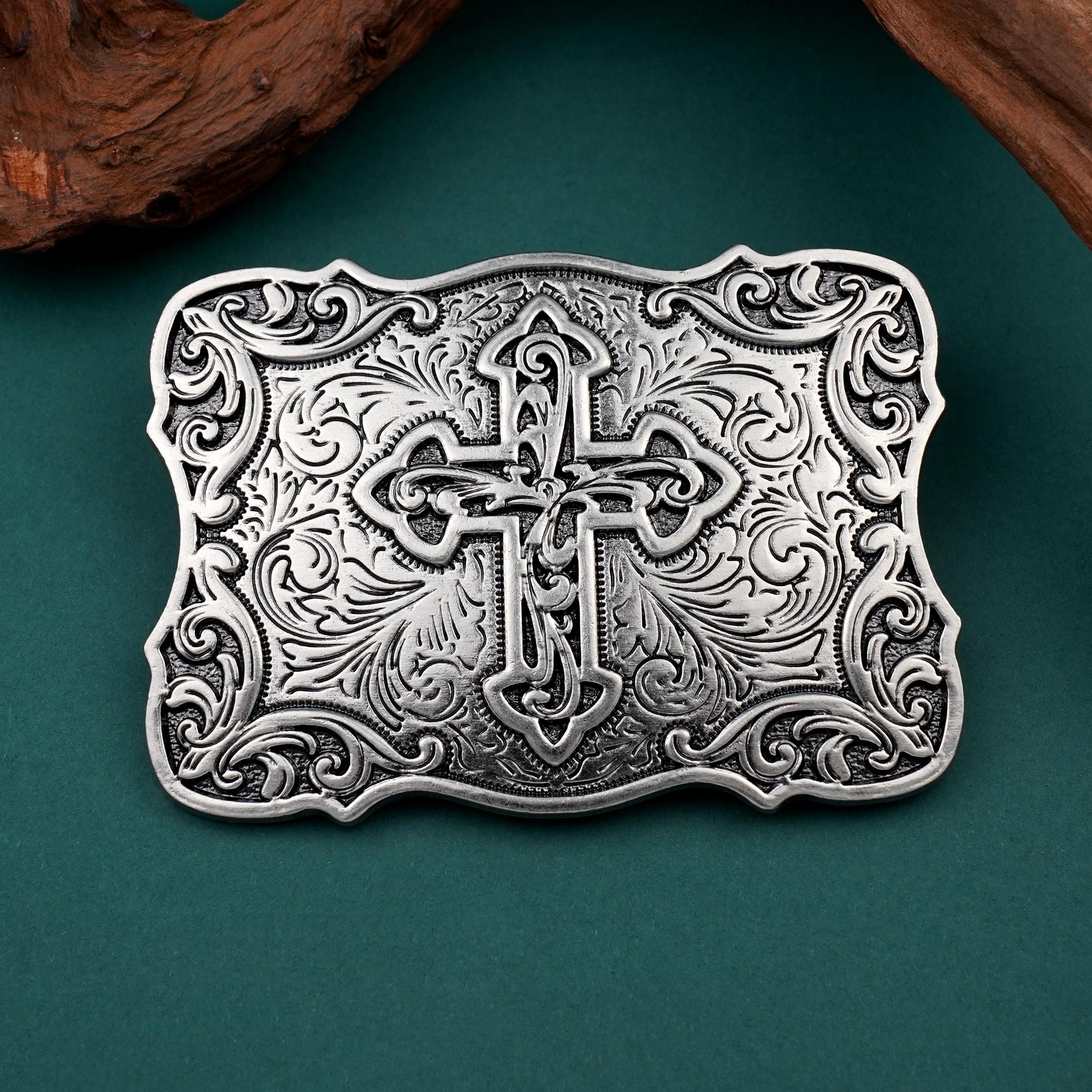 Vintage Brass Belt Buckle With Intricate Scroll Design Small Size Ornate Accent Vintage Brass Belt Buckle: Intricately Carved and Designed  main image 3