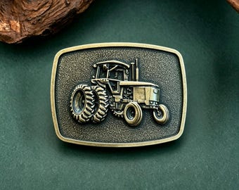 Bronze Tractor Belt Buckle, Farm Metal Western Accessory, Farmer Gift