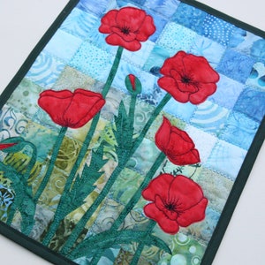 Batik Poppies Quilted Wall Hanging / Art Quilt, Pattern or Kit, by PingWynny