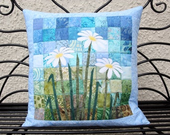 Batik Daisies Quilted Cushion Cover Kit, by PingWynny