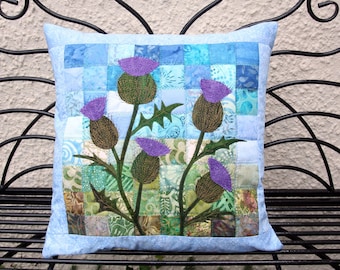 Batik Thistle Quilted Cushion Cover Kit, by PingWynny