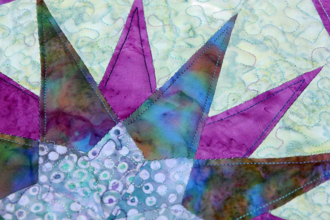 SALE Mariners Compass Batik Quilted Wall Hanging / Mini Art Etsy