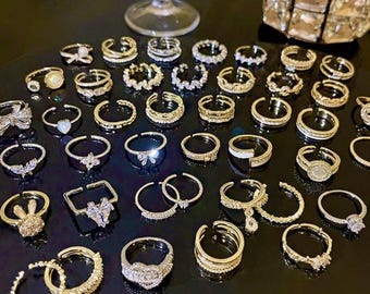 Bolsa sorpresa de anillos / Bolsa con 3, 5 o 10 anillos de oro de moda seleccionados al azar