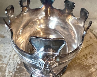 Italian Silverplated Monteith Punch Bowl Ice Bucket