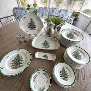 May include: A set of three ceramic nesting bowls in shades of blue, green, and white. The bowls feature a speckled glaze and a simple, modern design. The largest bowl measures approximately 8 inches in diameter.