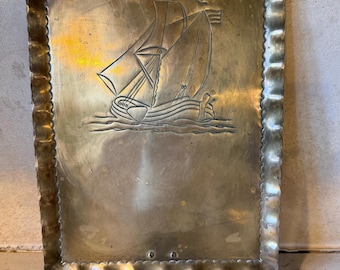 Messing nautische kandelaar geschulpte blaker zeilboot