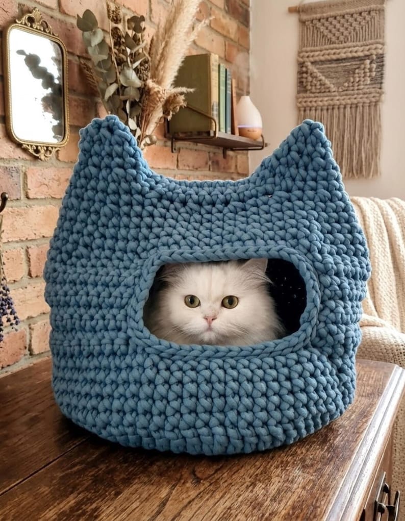 Crochet Cat House Pattern | Cats Beds | Pet Bed | Cozy Cat Cave - Etsy
