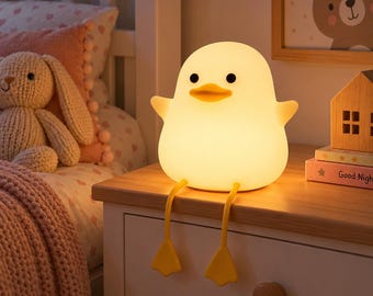 Rechargeable Silicone Goose Night Light, RGB LED Bedside Duck Lamp (Touch Control)