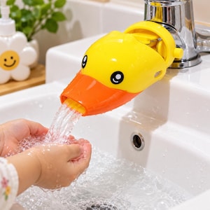Duck Faucet Extender for Kids, Cute Yellow Duck Tap Extender, Toddler Hand Washing Helper, Bathroom Sink Attachment, Kids Bathroom Accessory