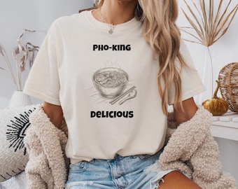 Camiseta divertida de fideos Pho-King / Humor culinario, diseño de ramen divertido