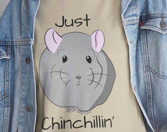 Camiseta con gráfico de chinchilla / Camiseta con estampado de animales "Just Chinchillin'"
