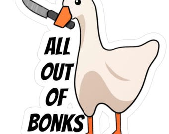 Pegatina de meme de ganso: vinilo de ganso con cuchillo