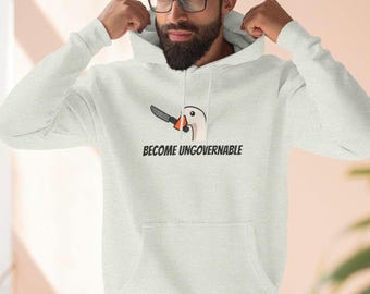 Sudadera con capucha "Conviértete en un gobernable" / Suéter gráfico / Suéter con meme de ganso