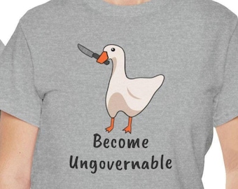 Camiseta "El ganso se vuelve ingobernable" / Camiseta gráfica divertida del ganso