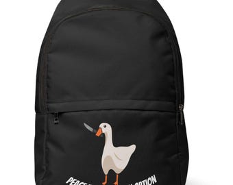Mochila de ganso / La paz nunca fue una opción, mochila con memes divertidos