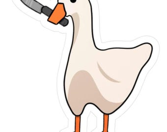 Pegatina de ganso con cuchillo / Pegatina de vinilo troquelada