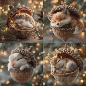 Accroches acryliques confortables d'ornements de gland d'animal de la forêt 2D