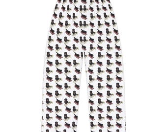 Black Poodle Pattern Pajama Pants | All-Over Print