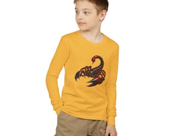 Camiseta de manga larga juvenil Red Black Scorpion