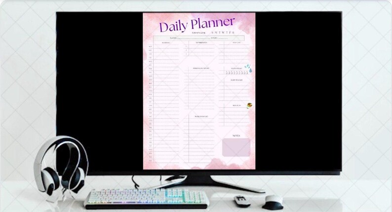 Minimalist Daily Planner Canva Template | Editable Schedule PDF ...