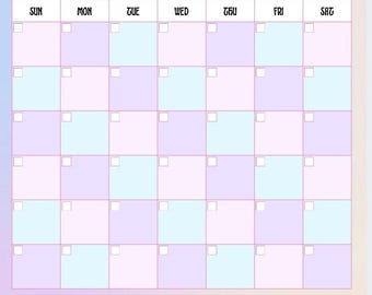 Pastel Purple Monthly Planner Template | Editable Canva Calendar PDF