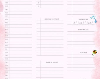 Minimalist Daily Planner Canva Template | Editable Schedule PDF (Instant Download)