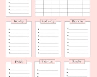 Minimalist Weekly Planner Template | Editable Schedule PDF (Instant Download)