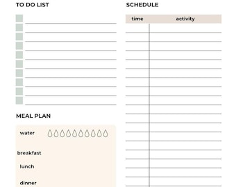 Minimalist Daily Planner Canva Template | Editable Schedule PDF (Instant Download)