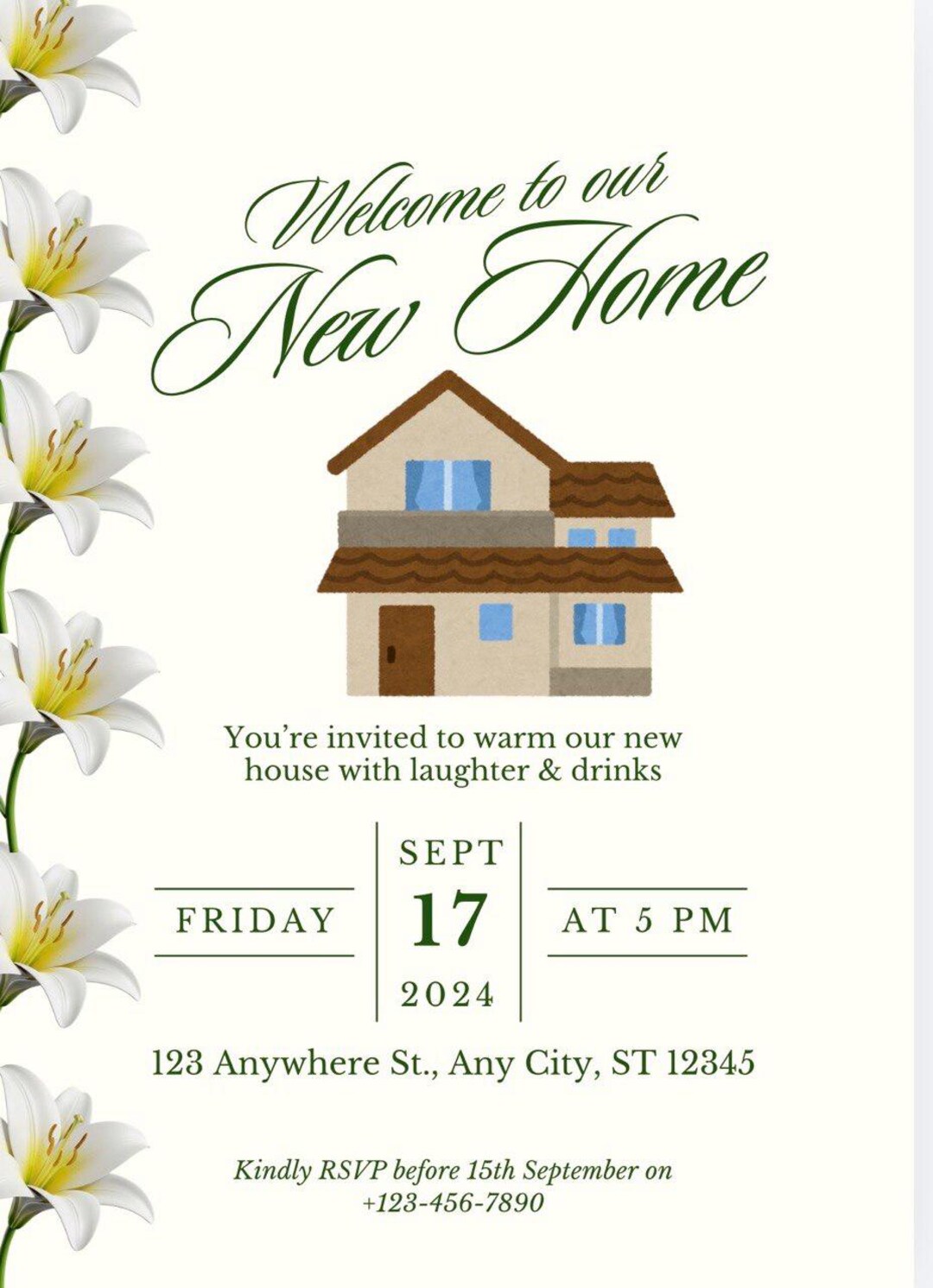 Editable Housewarming Invitation Template, Modern New Home Party Invite ...