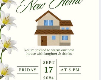 Editable Housewarming Invitation Template, Modern New Home Party Invite (Digital Download)