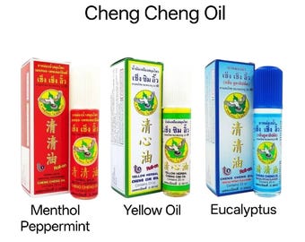 Baume thaï à rouleau d'huile 5CC, 23CC menthol rafraîchissant, menthe poivrée, huile jaune et eucalyptus Massage aux herbes Aromathérapie Format voyage Relaxation